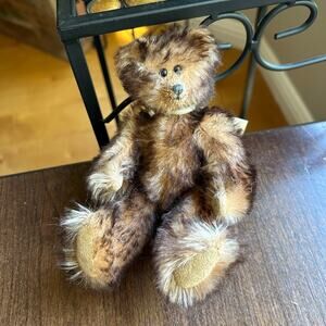 VINTAGE Miniature Sandcastle Bear Patti Miller Fully Jointed Brown Tip Mohair
